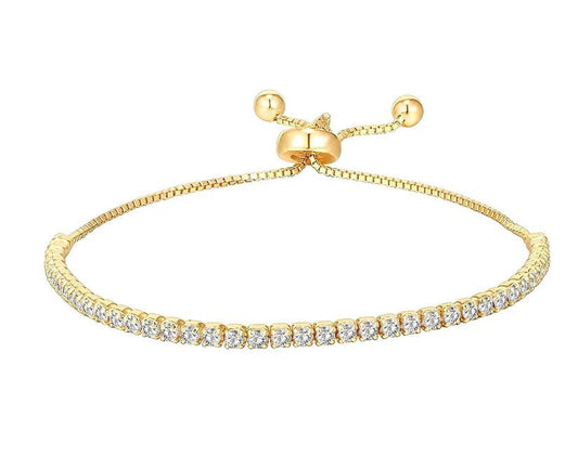 Bratara Tip Tennis Placata cu Aur si Cristale Cubic Zirconia Emily