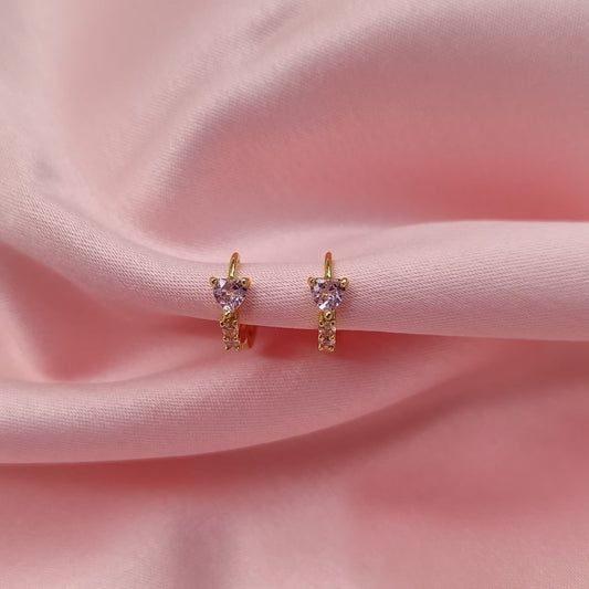 Cercei Placati cu Aur Hoops cu Cristale Zirconia Avery