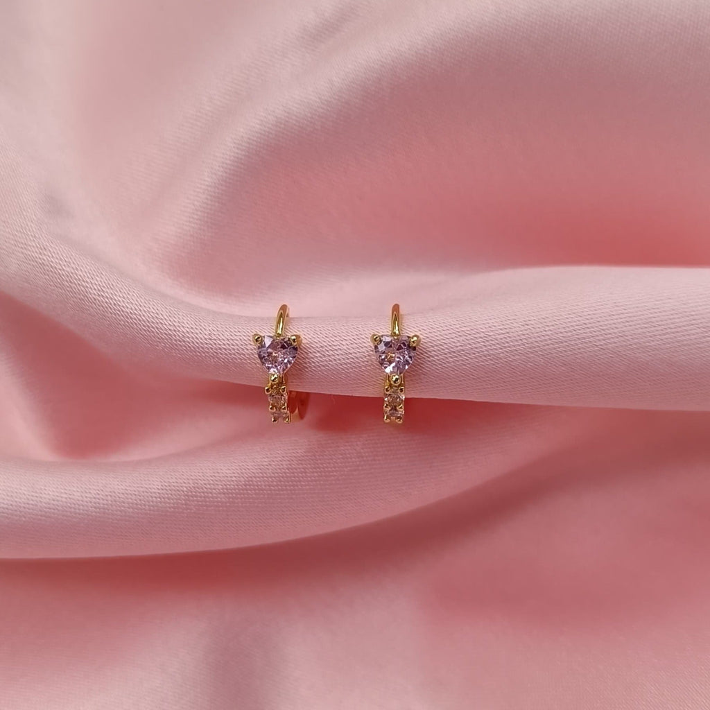 Cercei Placati cu Aur Hoops cu Cristale Zirconia Avery
