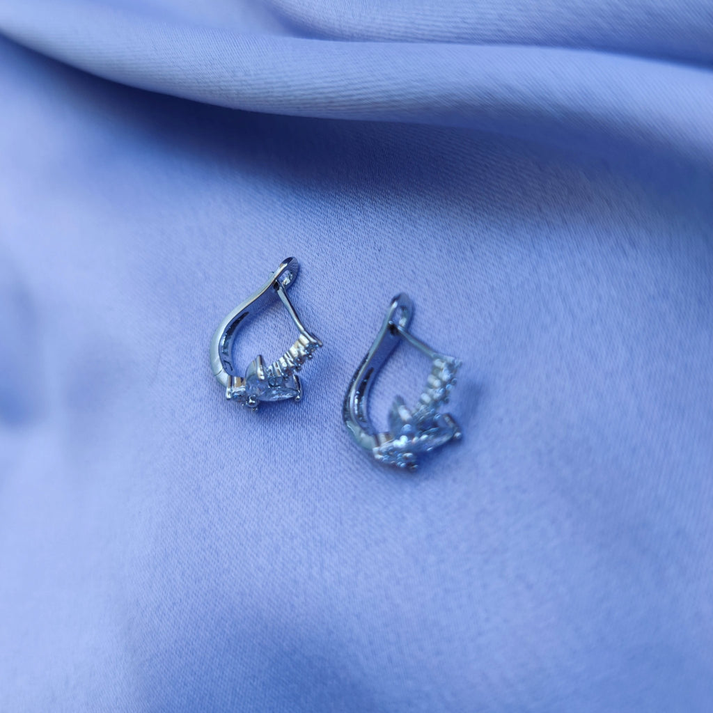 Cercei Placati cu Rodiu cu Cristale Zirconia Butterfly