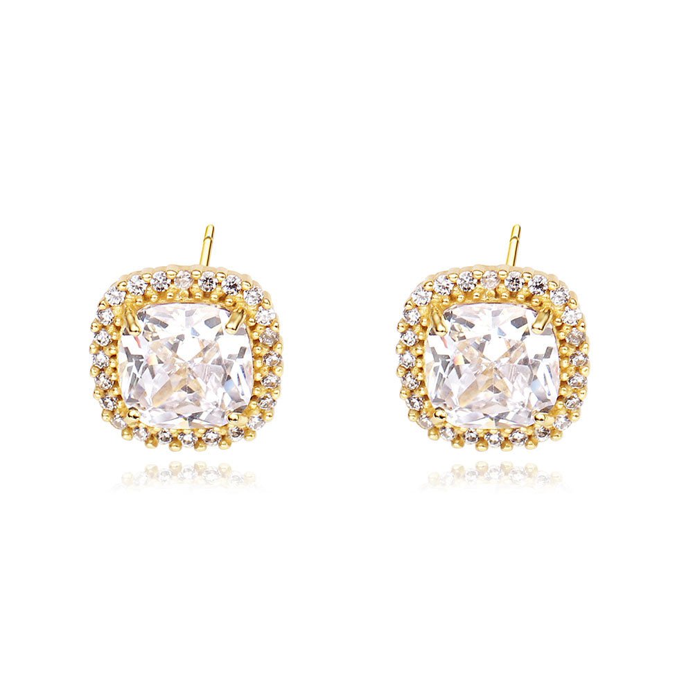 Cercei cu Cristale Zirconia Placati cu Rodiu Princess