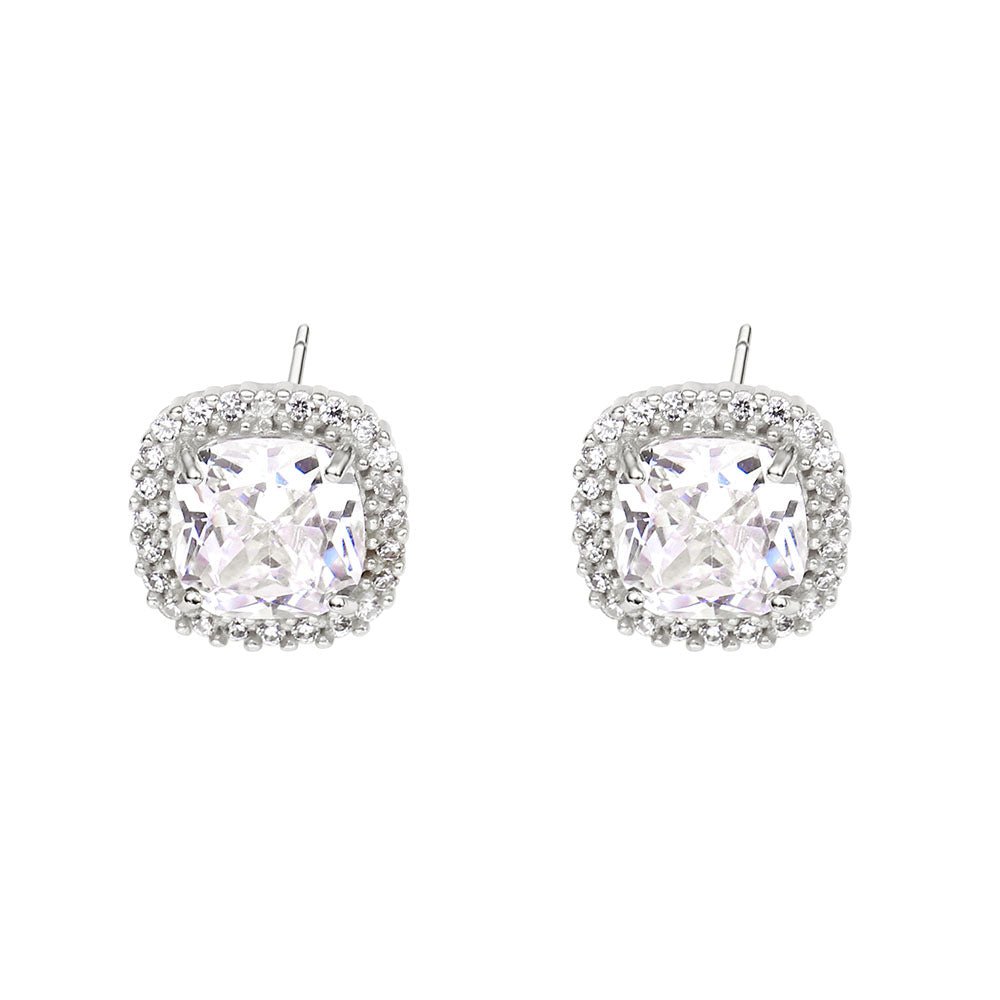 Cercei cu Cristale Zirconia Placati cu Rodiu Princess