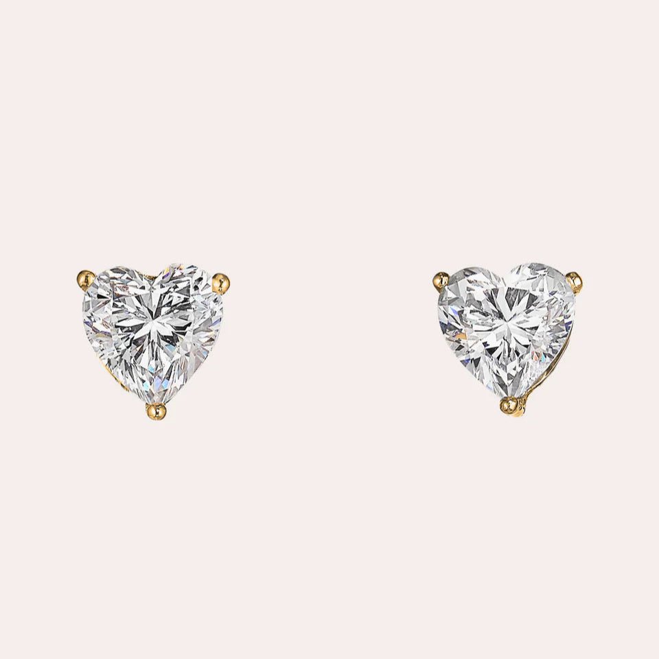 Cercei Placati cu Rodiu cu Cristale Zirconia Inima Crystal Hearts