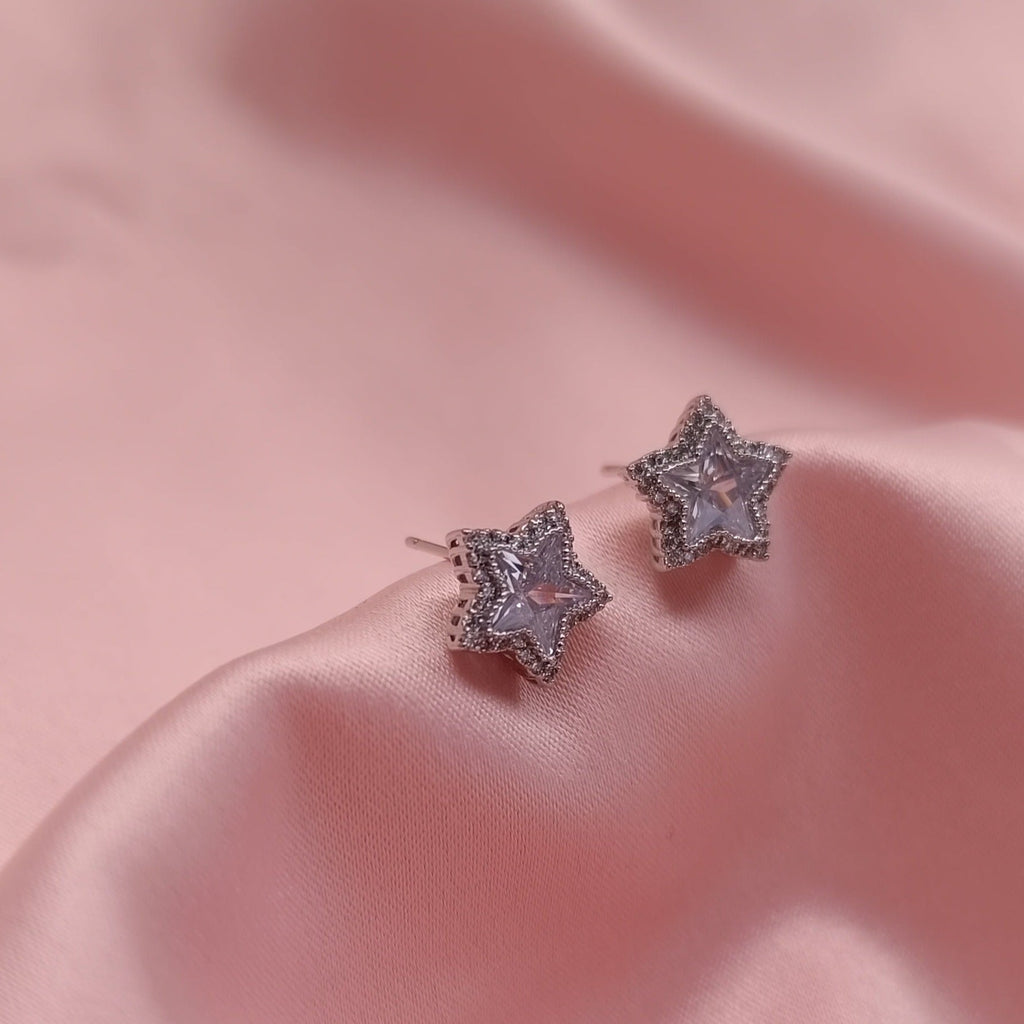 Cercei Placati cu Argint cu Cristale Zirconia Stellar