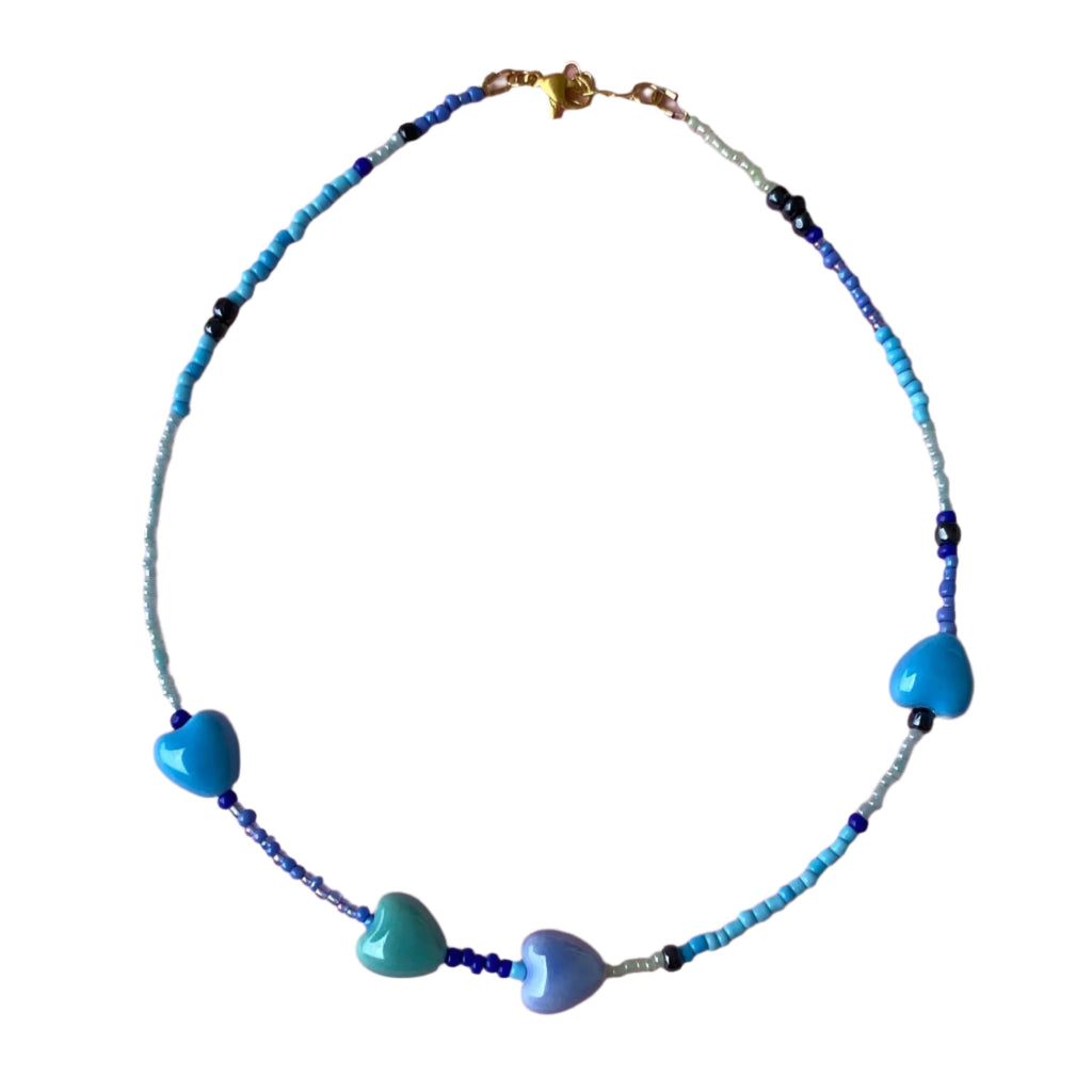Colier Colorat Margele si Pandantive Portelan Blue Summer
