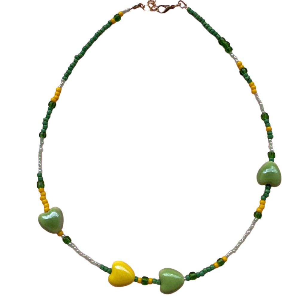 Colier Colorat Margele si Pandantive Portelan Green Summer