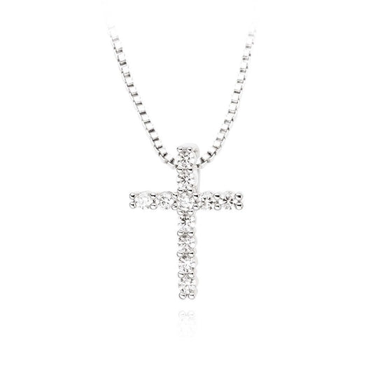 Colier Placat cu Rodiu cu Pandantiv Cruce Cross Pendant