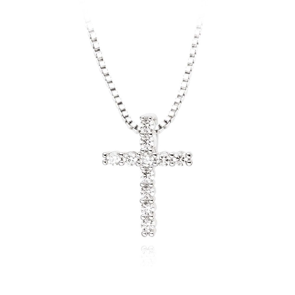 Colier Placat cu Rodiu cu Pandantiv Cruce Cross Pendant