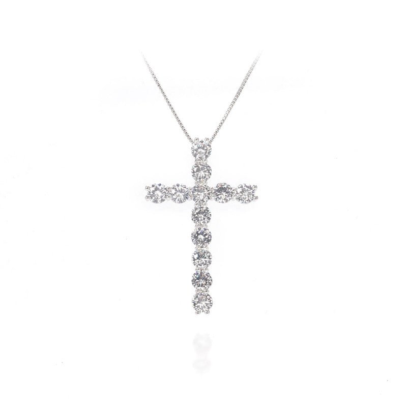 Colier Placat Cu Aur cu Pandantiv Cruce Cristale Zirconia