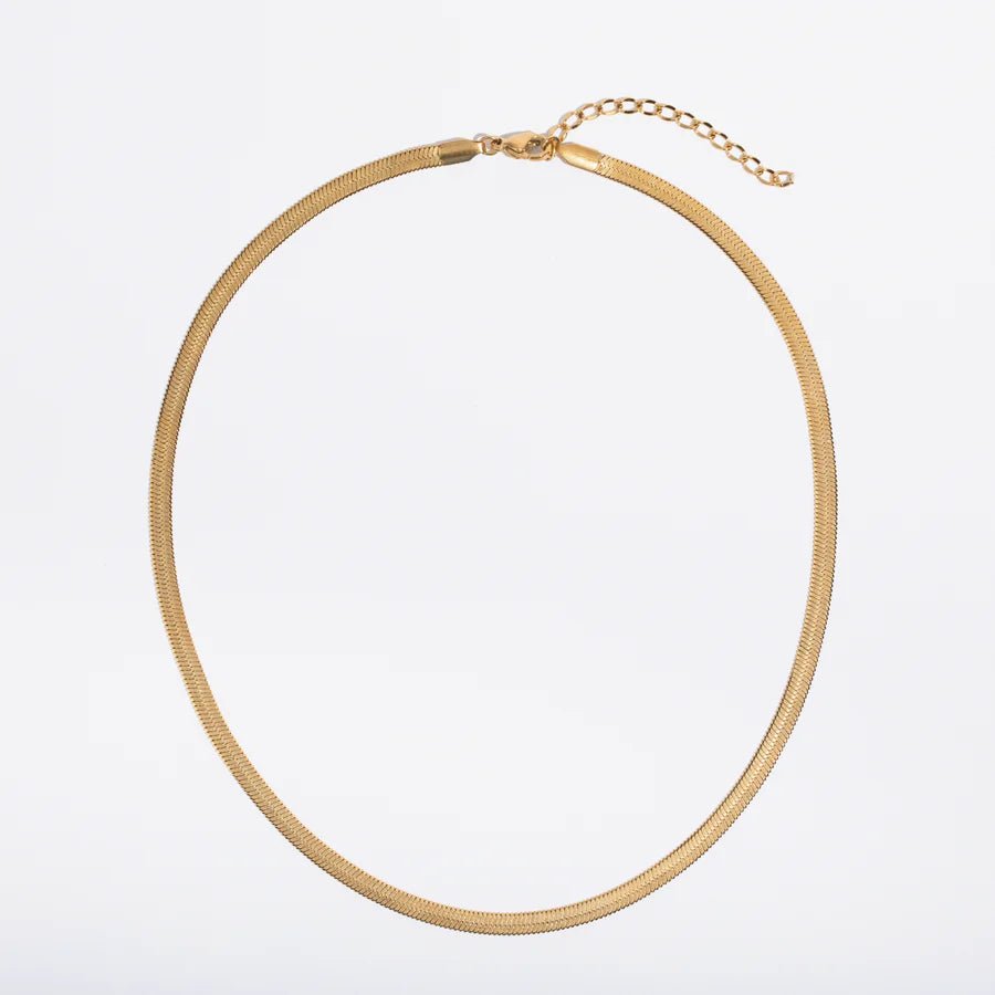 Colier Herringbone din Otel Inoxidabil Auriu Snake