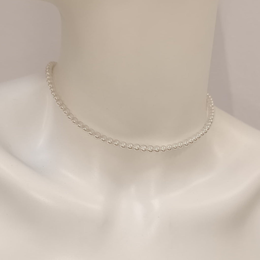 Colier Perle Albe 4mm tip Choker Bella