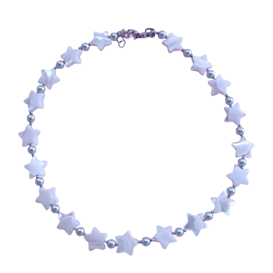 Colier tip Choker cu Sidef Natural si Perle Stars