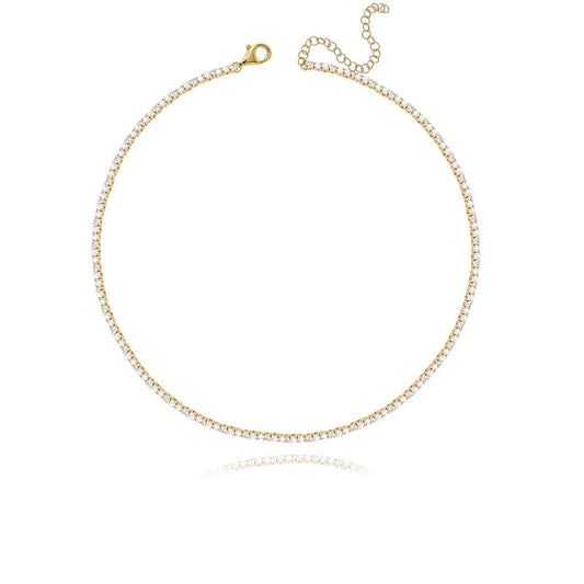 Colier tip Tennis cu Cristale Zirconia 3mm Placat cu Aur Emily