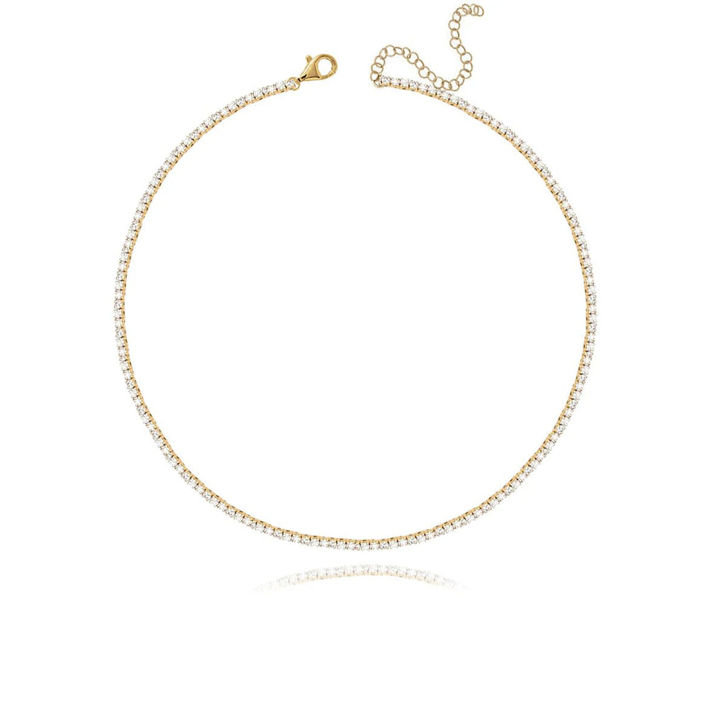 Colier tip Tennis cu Cristale Zirconia 3mm Placat cu Aur Emily