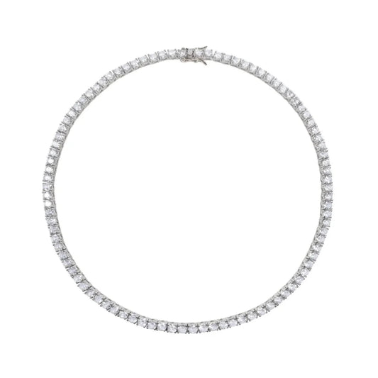 Colier Tip Tennis cu Cristale Zirconia 5mm Placat cu Rodiu Melody