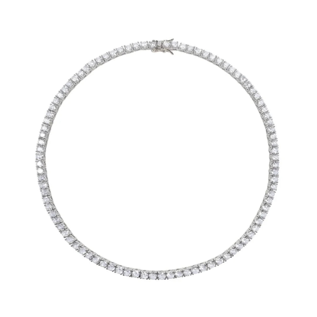 Colier Tip Tennis cu Cristale Zirconia 5mm Placat cu Rodiu Melody