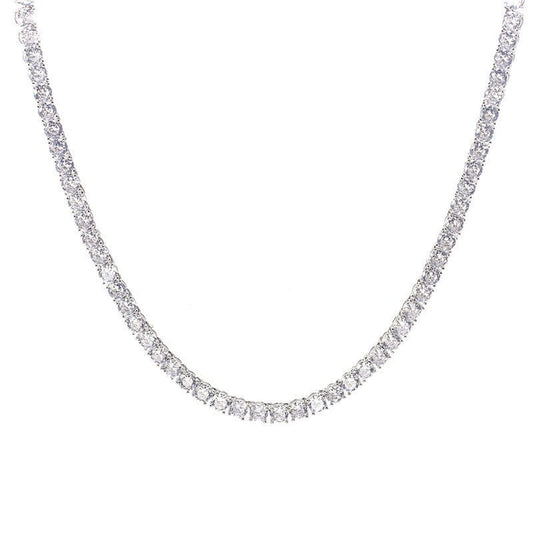 Colier Tip Tennis cu Cristale Zirconia 5mm Placat cu Rodiu Melody