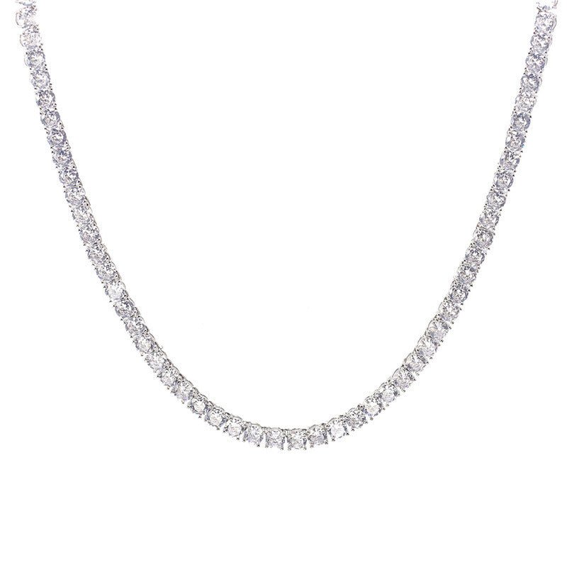 Colier Tip Tennis cu Cristale Zirconia 5mm Placat cu Rodiu Melody