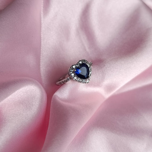 Inel Crystal Heart Blue