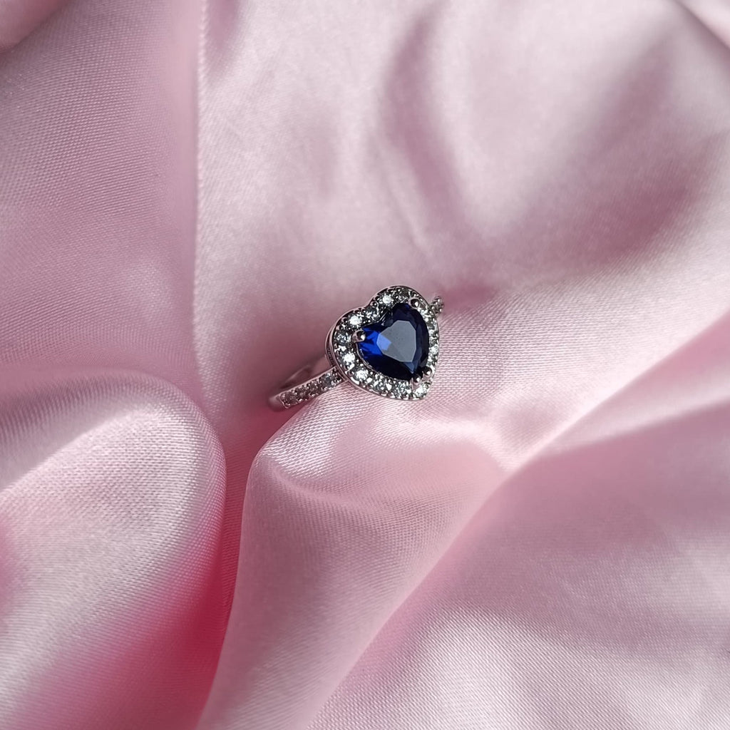 Inel Crystal Heart Blue
