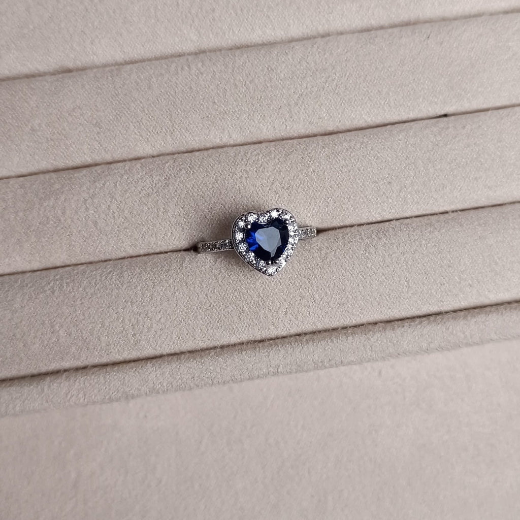 Inel Crystal Heart Blue