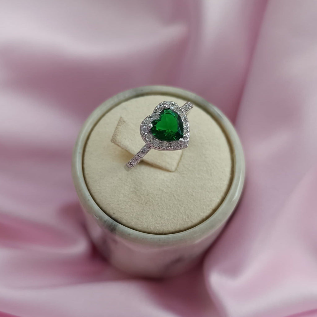Inel Crystal Heart Green