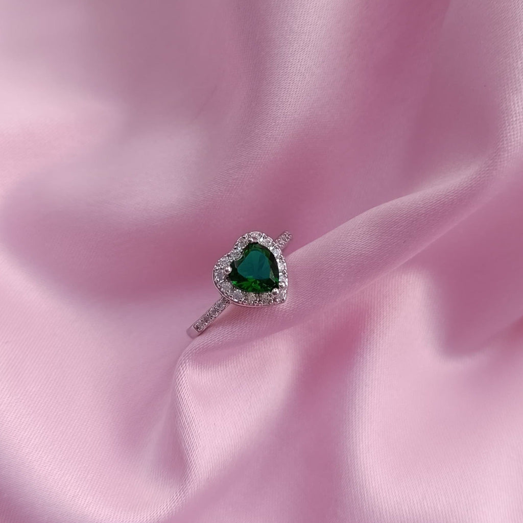 Inel Crystal Heart Green
