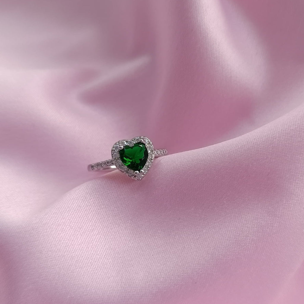 Inel Crystal Heart Green
