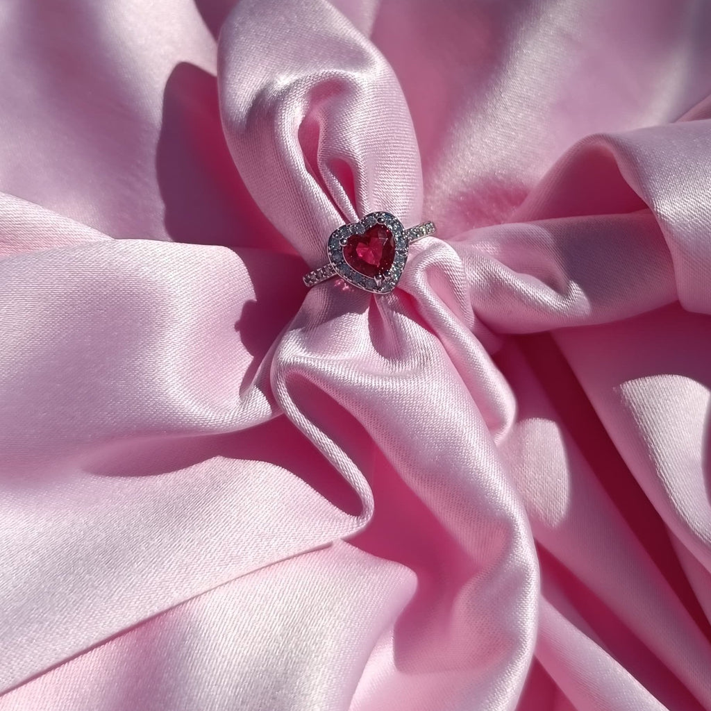 Inel Crystal Heart Pink