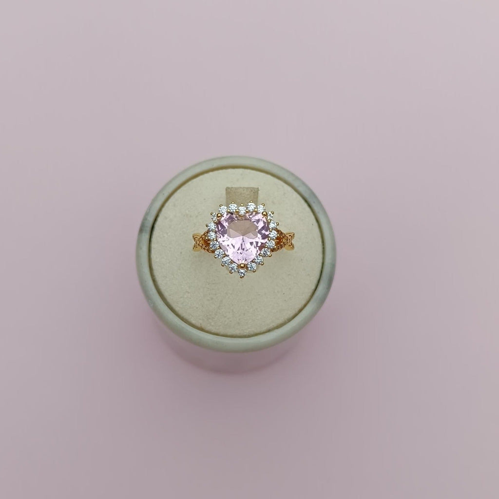 Inel Crystal Heart Pink