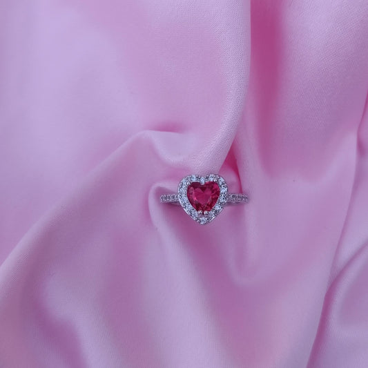 Inel Crystal Heart Pink