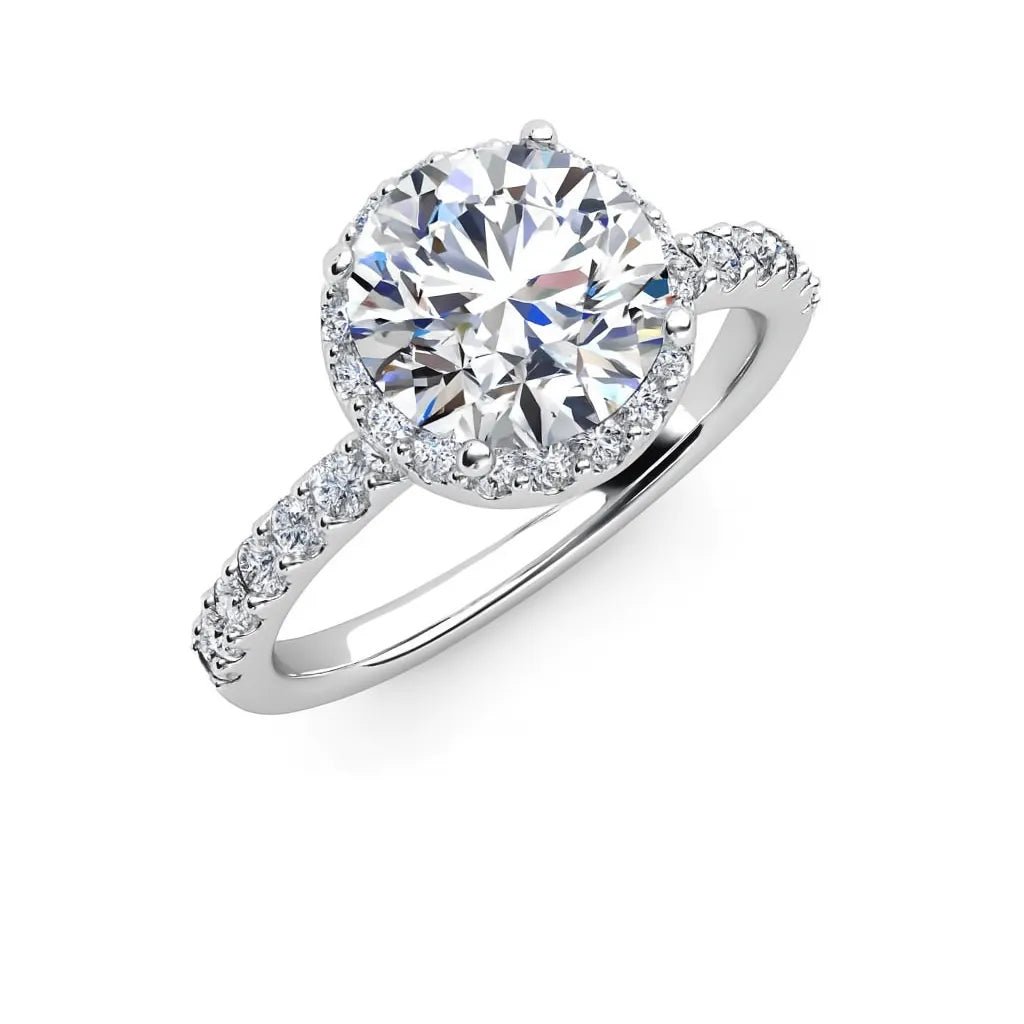 Inel Placat cu Rodiu Cu Cristal Zirconia Rotund Elisabeth