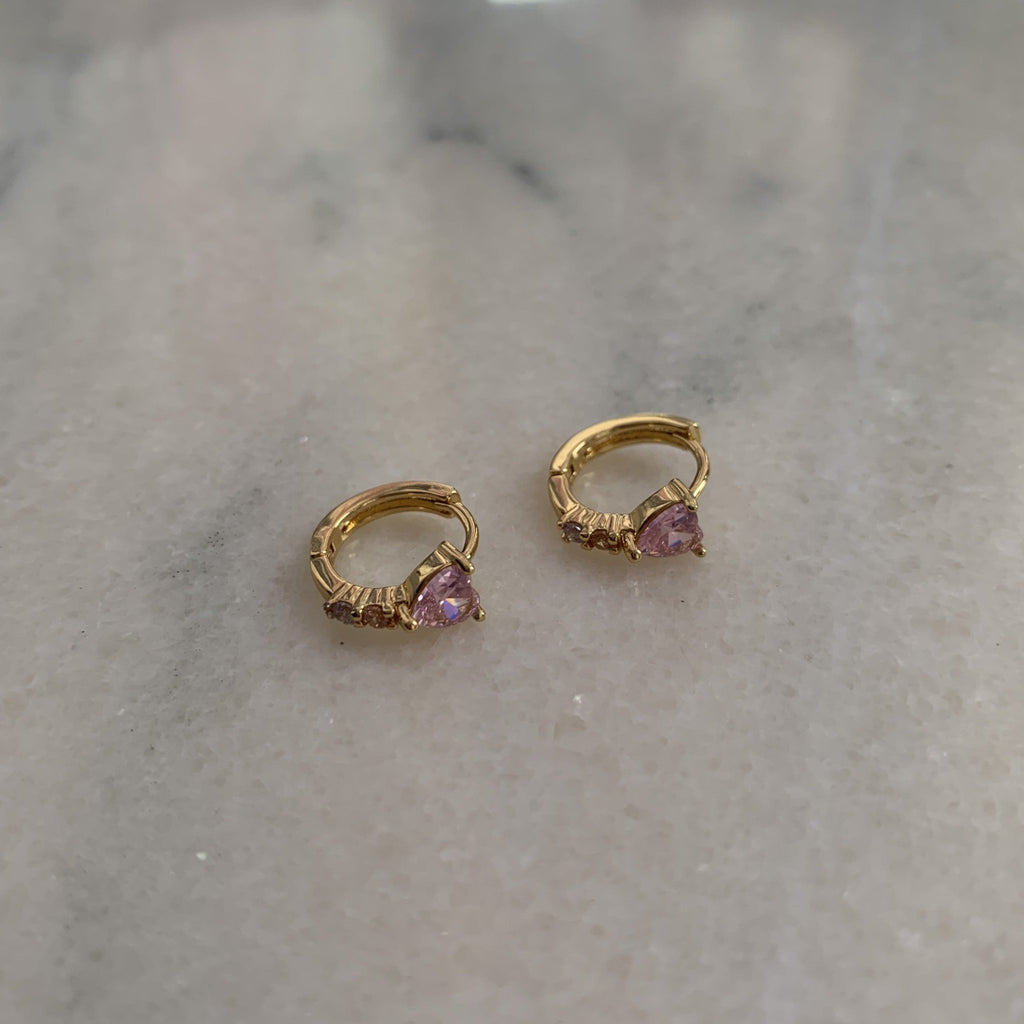 Cercei Placati cu Aur Hoops cu Cristale Zirconia Avery