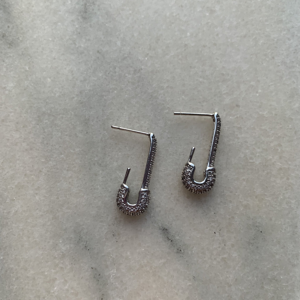 Cercei Placati cu Aur Ac de Siguranta cu Cristale Zirconia Baby Pin