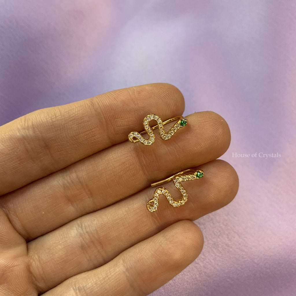 Cercei Ear Cuff Crystals Snake