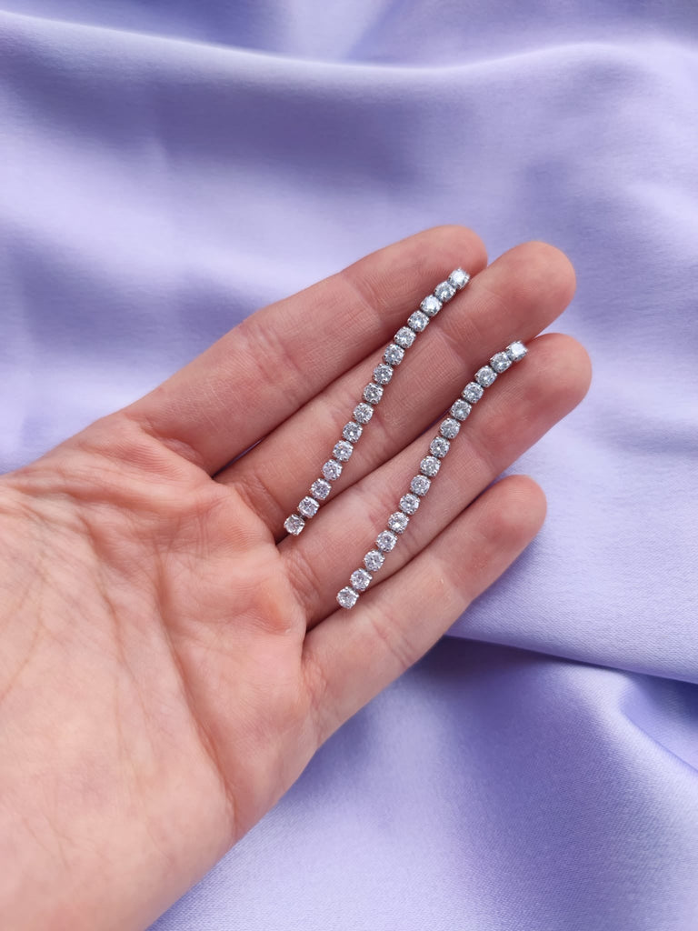 Cercei tip Tennis Placati cu Aur cu Cristale Zirconia Emily