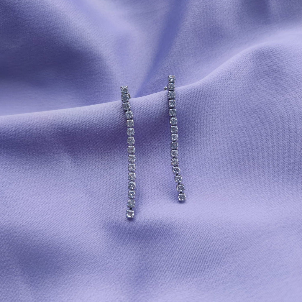 Cercei tip Tennis Placati cu Aur cu Cristale Zirconia Emily