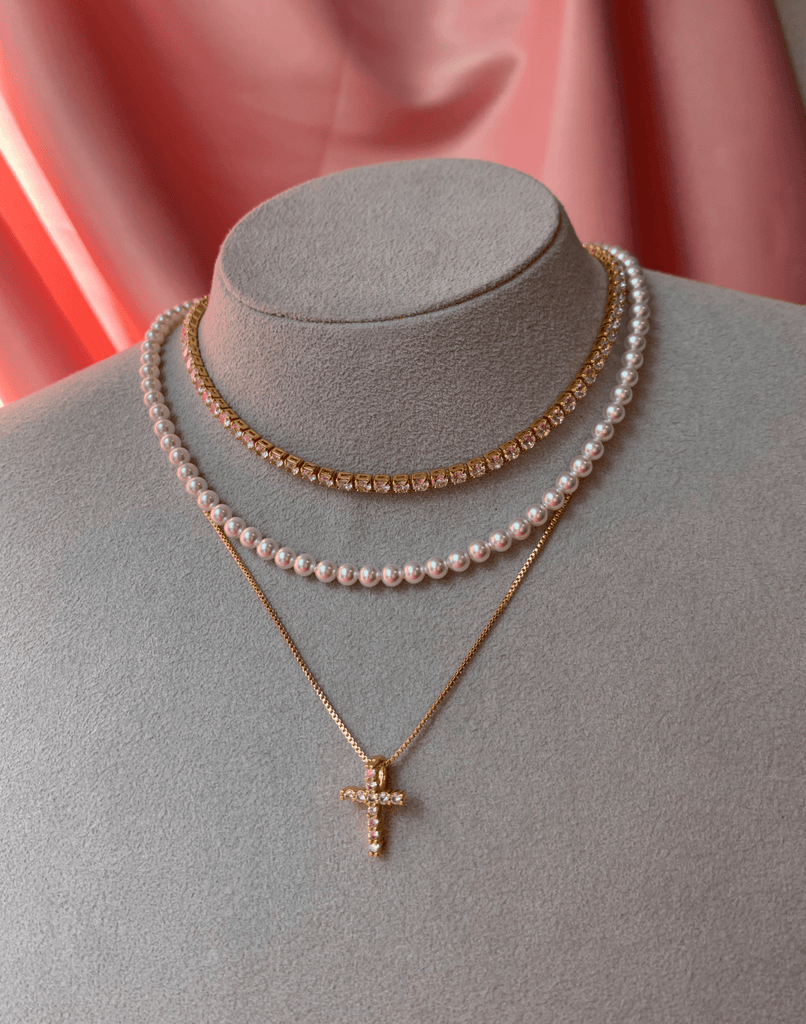 Colier Perle Albe 4mm tip Choker Bella
