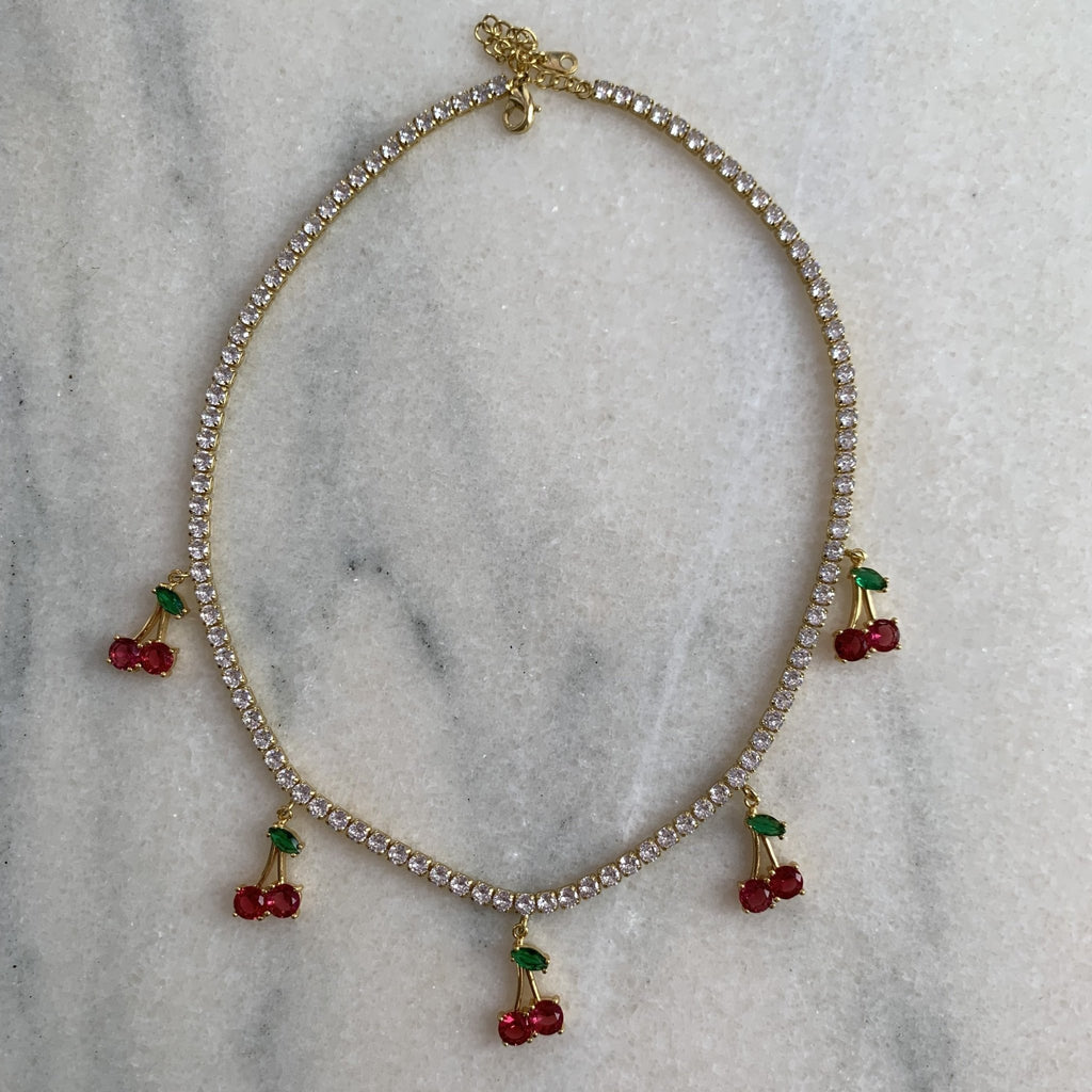 Colier tip Tennis Diamond Cherry