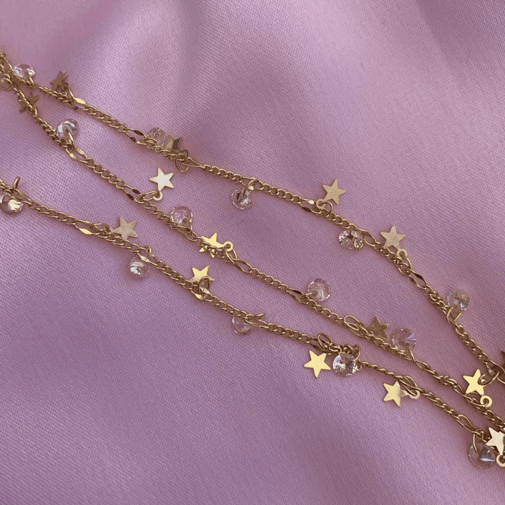 Colier tip Tennis placat cu aur Bright Star