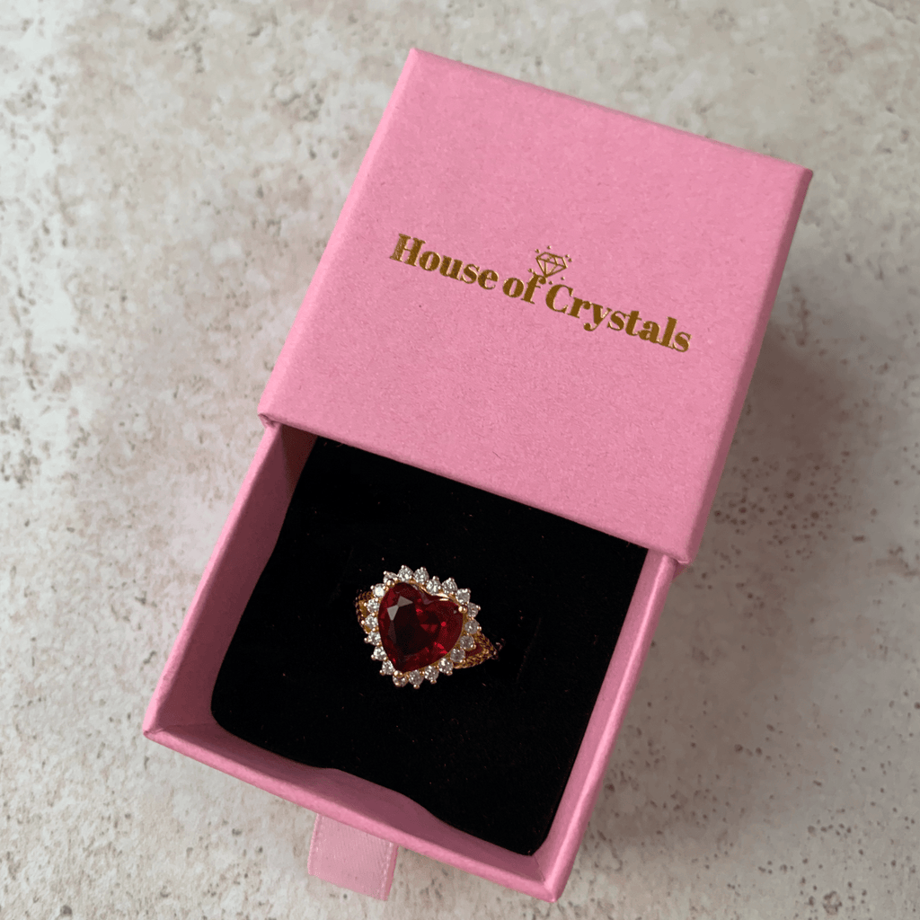 Inel Crystal Heart Red