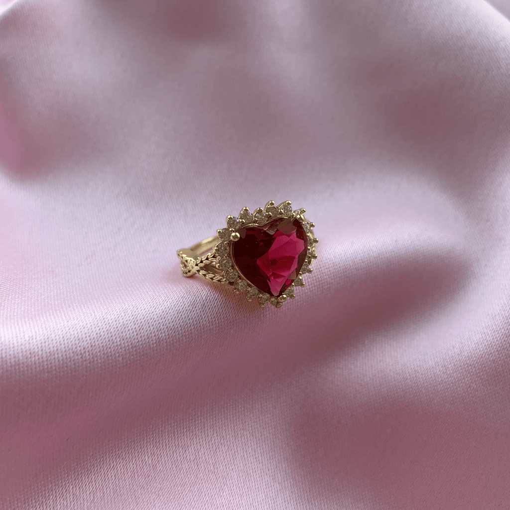 Inel Crystal Heart Red